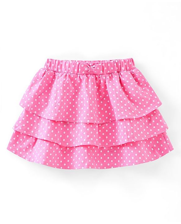 Babyhug 100% Cotton Knit Cap Sleeves Top & Skirt Set Sea Horse Print - Pink