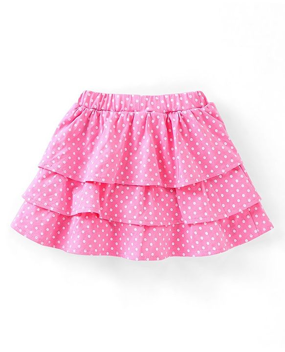 Babyhug 100% Cotton Knit Cap Sleeves Top & Skirt Set Sea Horse Print - Pink