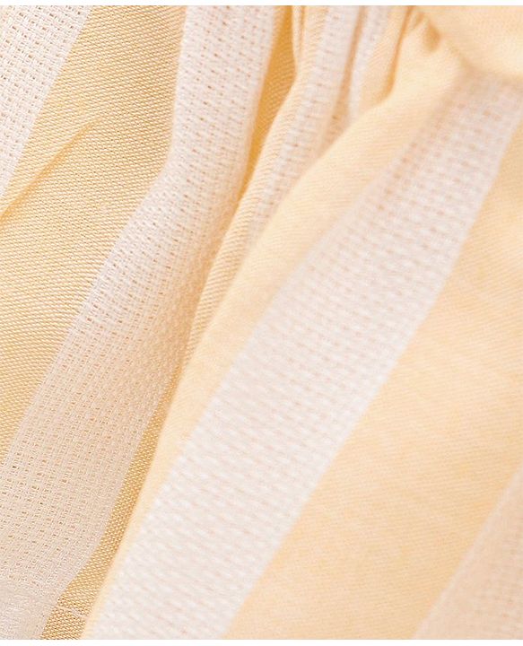 Babyhug Rayon Sleeveless Top With Striped & Lace Detailing - Yellow