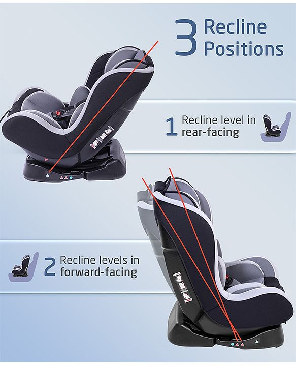 Babyhug Expedition ECE R44/04 Safety Certified 3 in 1 Convertible Car Seat With Recliner with 1 Year Warranty - Grey