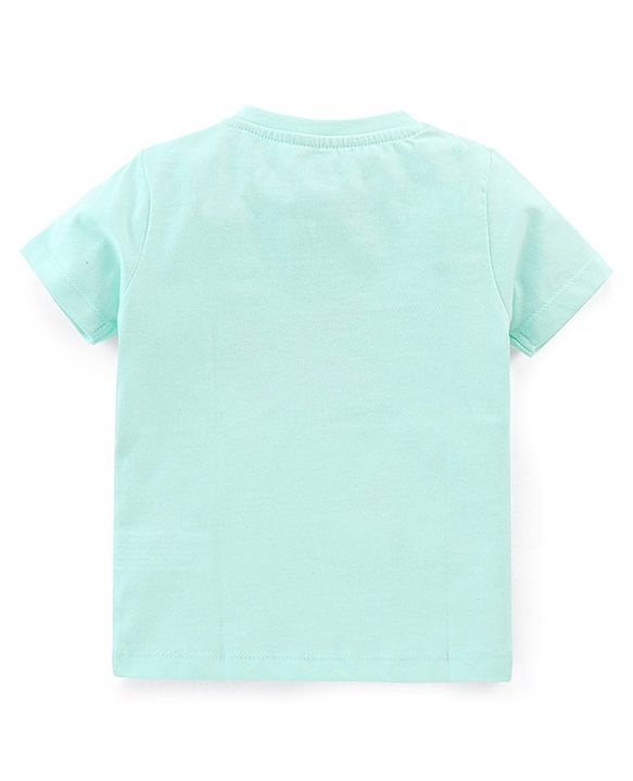 Babyhug Cotton Jersey Half Sleeves T-Shirt Shark Print - Light Blue