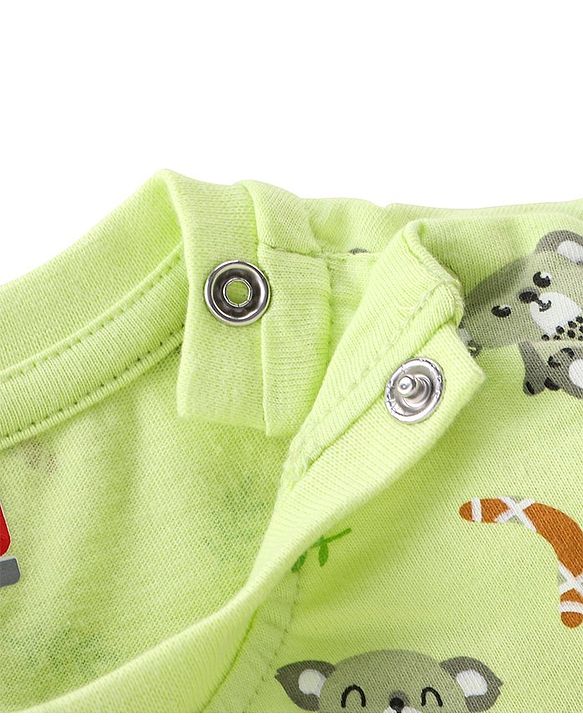 Babyhug Cotton Jersey Knit Half Sleeves T-Shirt with Koala Print - Green