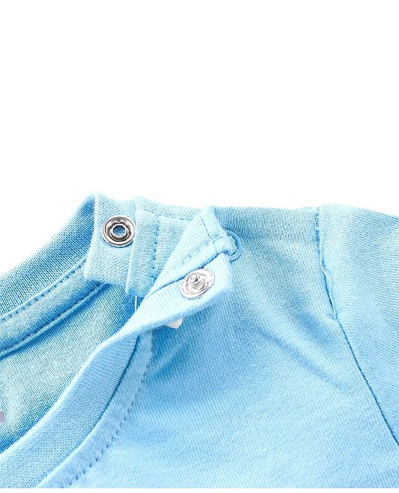 Babyhug Cotton Jersey Half Sleeves T-Shirt Text Print - Blue