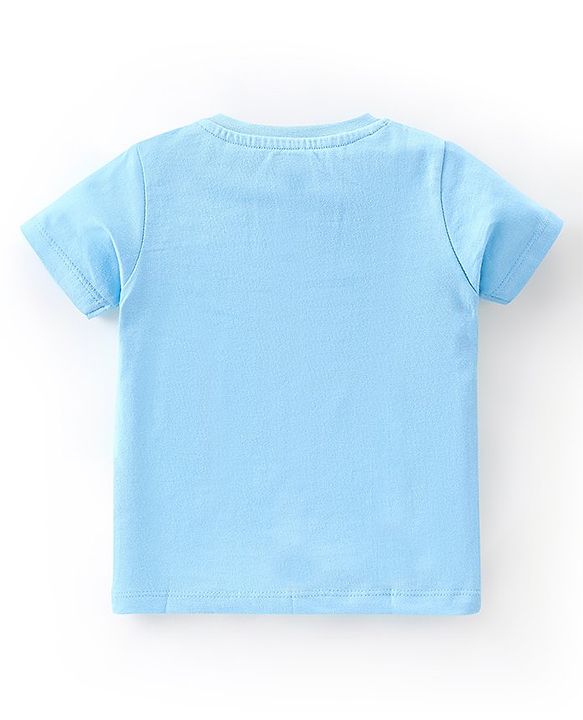 Babyhug Cotton Jersey Half Sleeves T-Shirt Text Print - Blue
