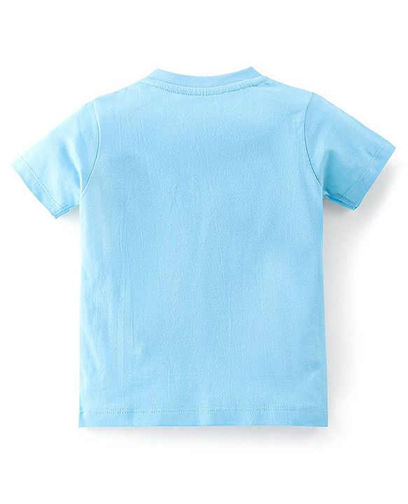 Babyhug Cotton Half Sleeves T-Shirt Text Print - Blue