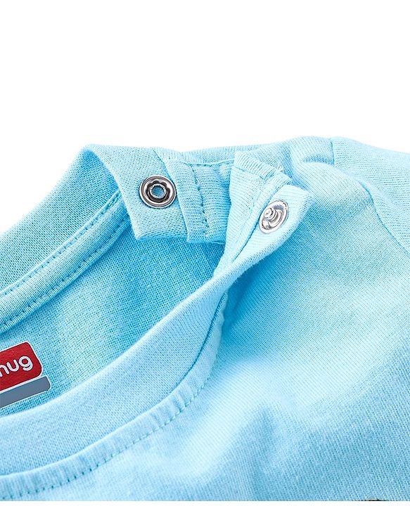 Babyhug Cotton Half Sleeves T-Shirt Text Print - Blue