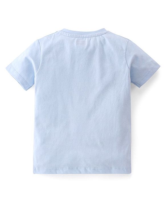 Babyhug Cotton Knit Half Sleeves T-Shirt Watermelon Print - Blue