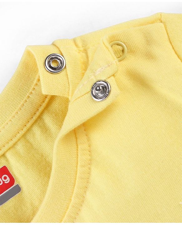 Babyhug Cotton Jersey Half Sleeves T-Shirt Text Print - Yellow