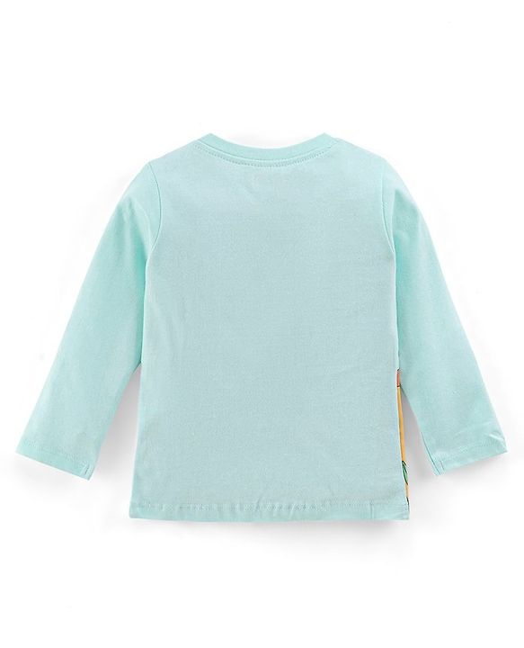 Babyhug Cotton Jersey Full Sleeves T-Shirt With Animals Print - Light Green