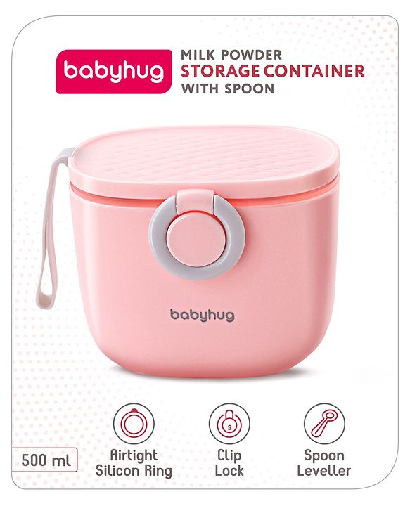 Babyhug Milk Powder Storage Container with Spoon - Pink