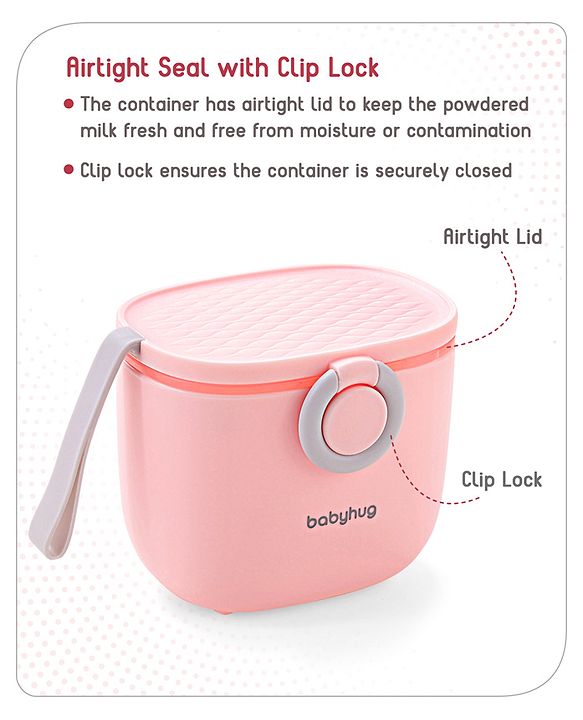 Babyhug Milk Powder Storage Container with Spoon - Pink