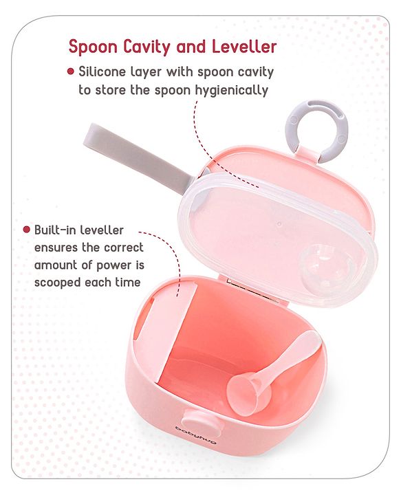 Babyhug Milk Powder Storage Container with Spoon - Pink