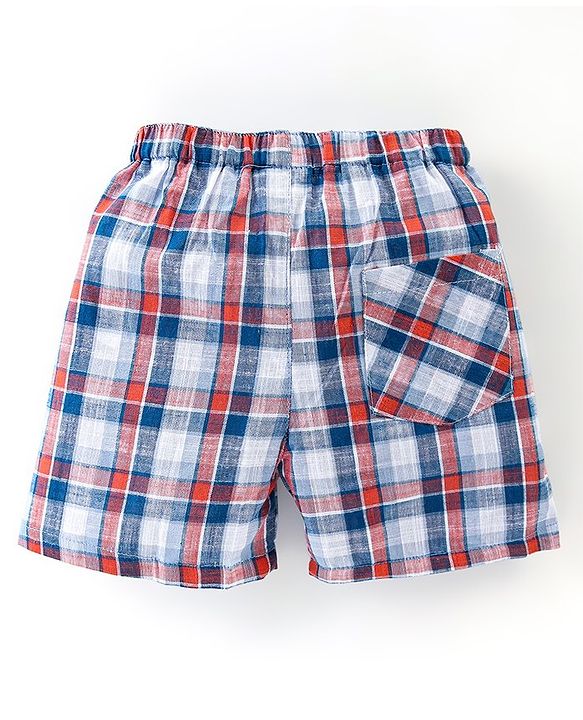Babyhug Cotton Woven Boxers Vehicles & Lion Print Pack of 3 - Blue & Red