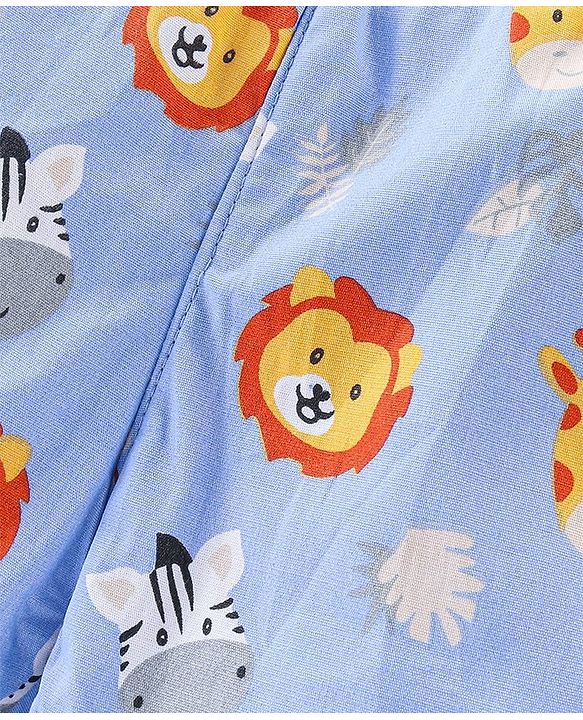 Babyhug Cotton Woven Boxers Vehicles & Lion Print Pack of 3 - Blue & Red