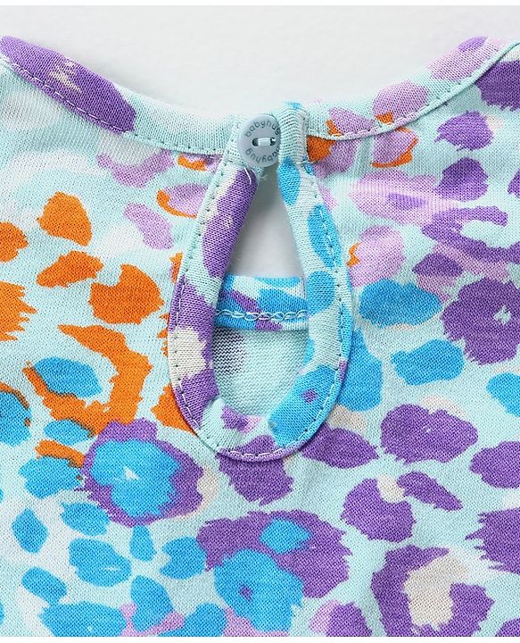 Babyhug 100% Cotton Printed Sleeveless Frock - Blue