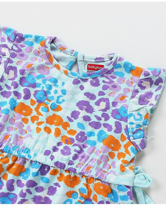 Babyhug 100% Cotton Printed Sleeveless Frock - Blue
