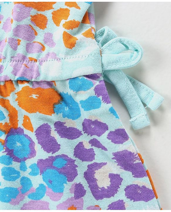 Babyhug 100% Cotton Printed Sleeveless Frock - Blue