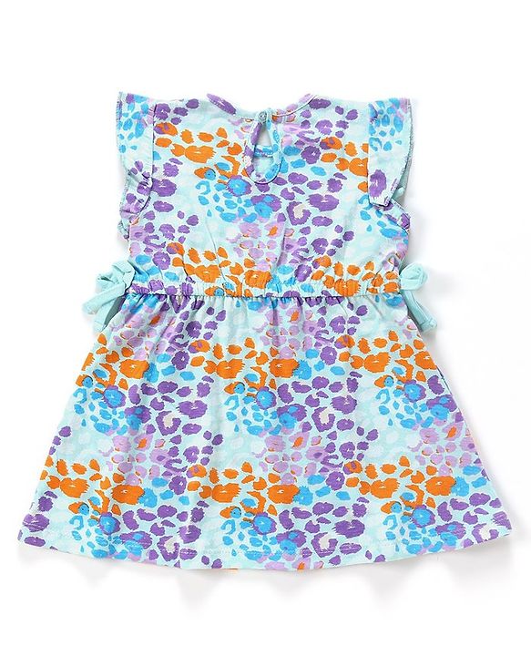 Babyhug 100% Cotton Printed Sleeveless Frock - Blue