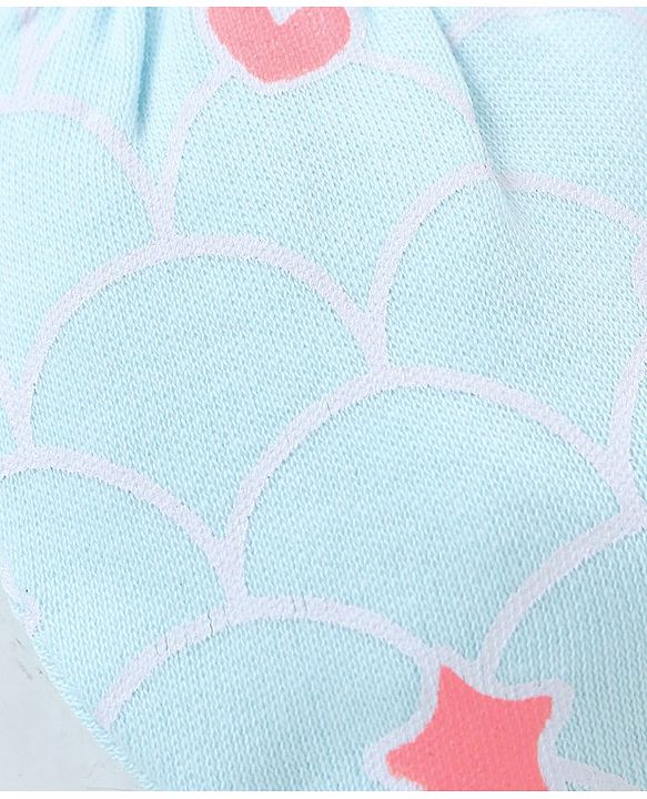Babyhug 100% Cotton Mittens And Booties Heart & Star Print - Blue