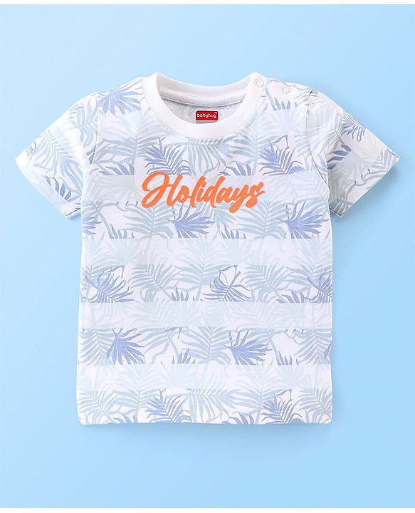 Babyhug Cotton Jersey Half Sleeves T-Shirt Text Print - White