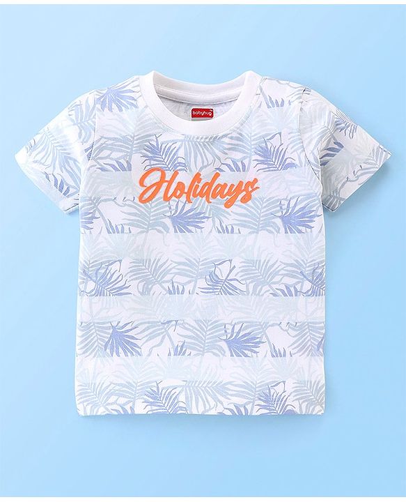 Babyhug Cotton Jersey Half Sleeves T-Shirt Text Print - White