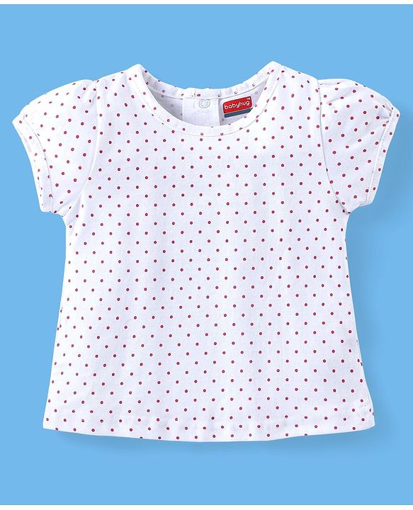 Babyhug 100% Cotton Knit Half Sleeves T-Shirt & Dungaree Set Fruit Print - Pink & Mint