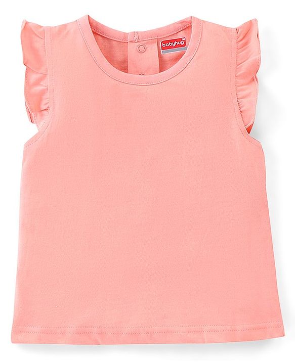 Babyhug 100% Cotton Knit Pomegranate Print  Dungaree with Half Sleeves Inner Tee - White & Pink