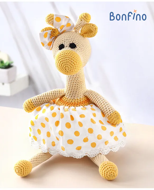 Bonfino Premium Handmade Crochet Giraffe Toy for Baby Stuffed