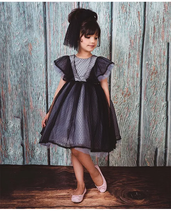 Buy Blue Net Lace Floral Dress For Girls by FAYON KIDS Online at Aza  Fashions.