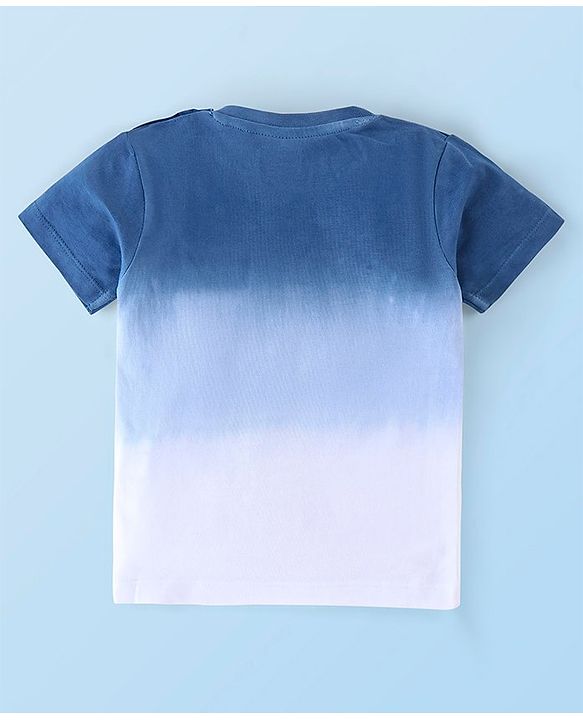 Babyhug 100% Cotton Half Sleeves T-shirt and Shorts Set - Blue & Beige