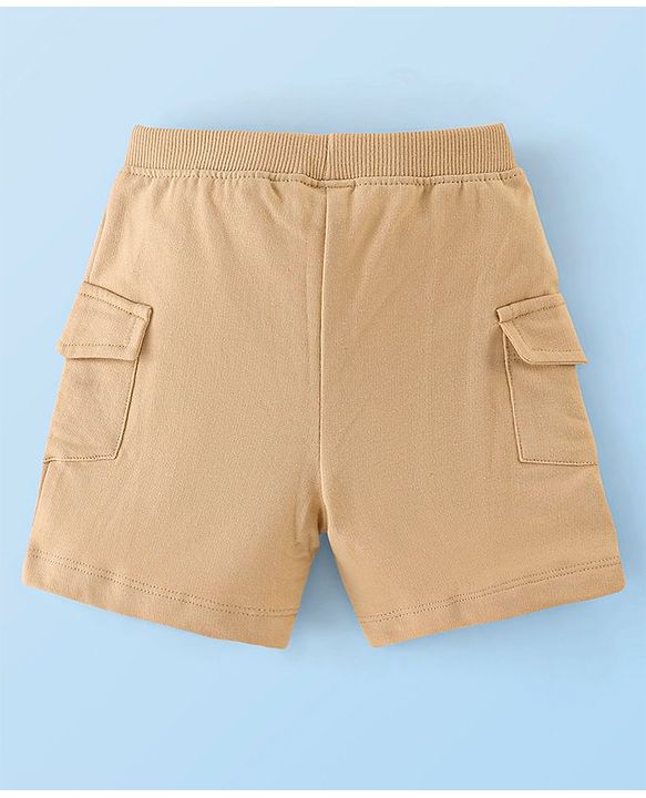 Babyhug 100% Cotton Half Sleeves T-shirt and Shorts Set - Blue & Beige