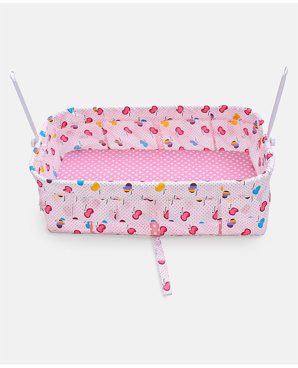 Babyhug Little Dreams Cradle with Mosquito Net & Wheels - Blue
