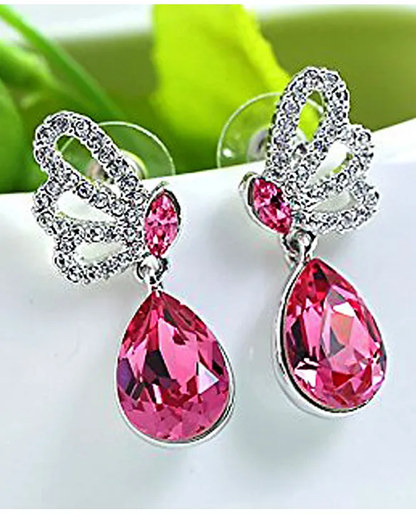 Crystal Drop Earrings Umbrella Shape Chandelier Bridal Earrings Cascading Crystal  Earring with S925 Silver Pins – Huge Tomato