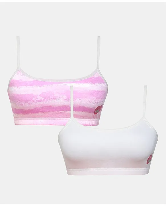 Buy SillySally Pack Of 2 Abstract Printed Beginners Bras Pink