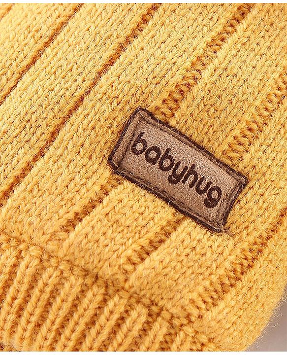 Babyhug Full Sleeves Hooded Sweater Solid- Yellow