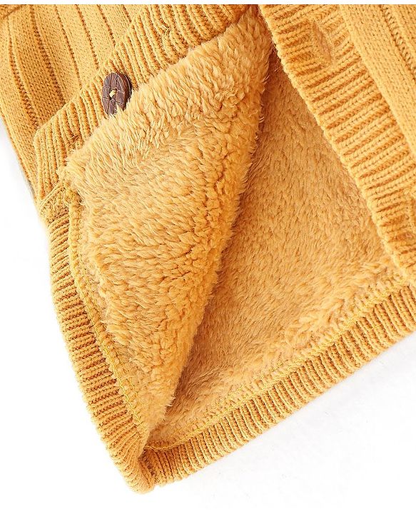 Babyhug Full Sleeves Hooded Sweater Solid- Yellow