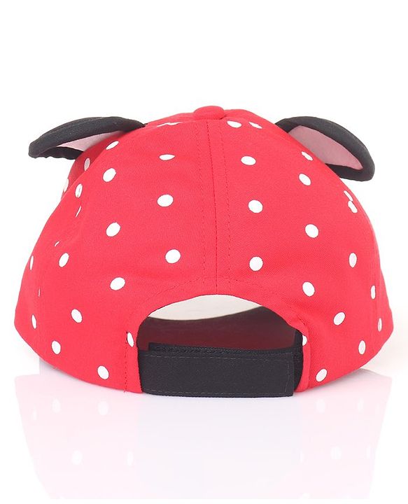 Babyhug Cotton Disney Minnie Mouse Embroidery Baseball Cap Red - Circumference 50 cm