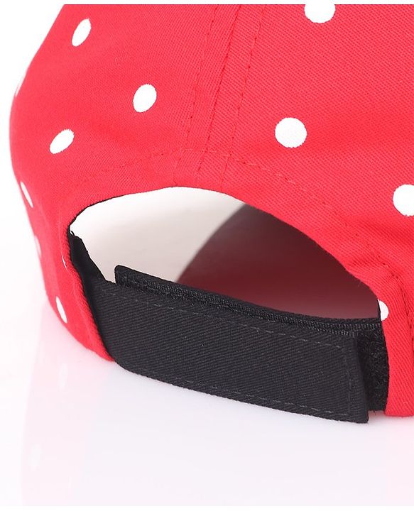 Babyhug Cotton Disney Minnie Mouse Embroidery Baseball Cap Red - Circumference 50 cm