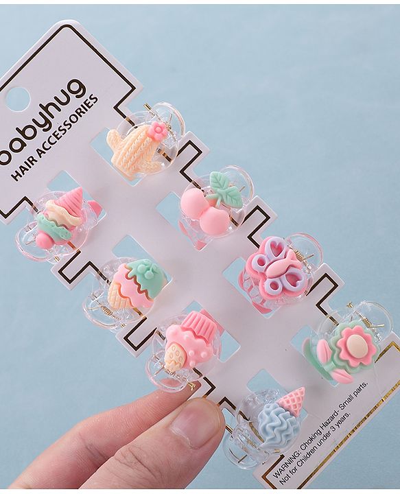 Babyhug Free Size Hair Clips Set of 8 - Multicolour