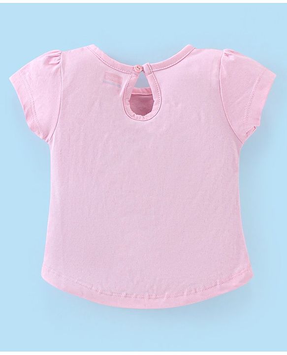 Babyhug Cotton Half Sleeves Capri Nightwear Set Unicorn Print - Pink