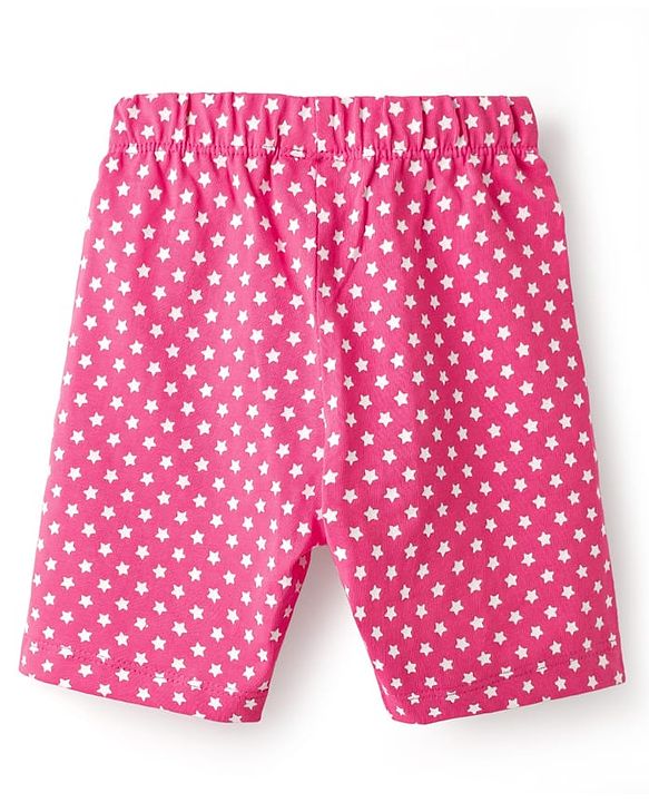 Babyhug Cotton Knit Half Sleeves Night Suit Mommys Princess Print - Navy Blue & Pink