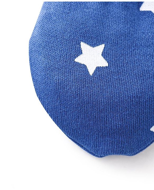 Babyhug 100% Cotton Star print Mittens & Booties  - Blue
