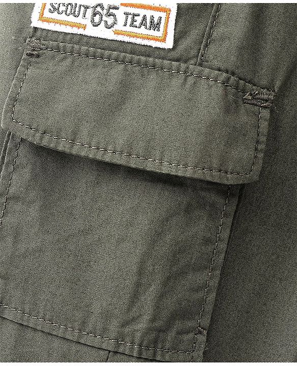 Babyhug Cotton Woven Full Length Solid Trouser - Olive Grey