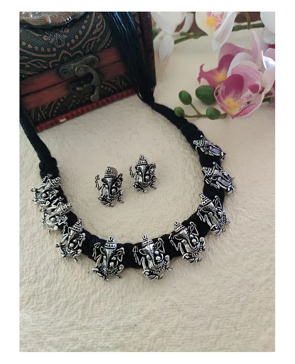 Sukkhi Oxidized Silver NA Choker Necklace Set for Women - Sukkhi.com