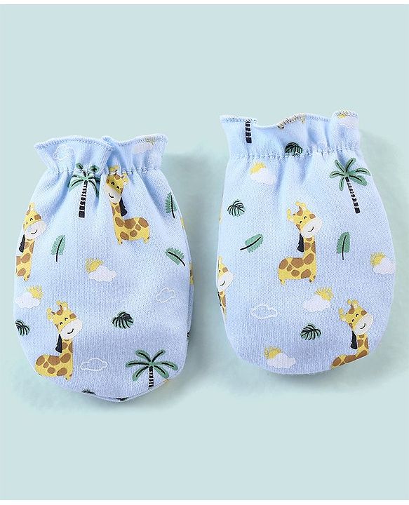 Babyhug 100% Cotton Striped Mittens - Pack of 3