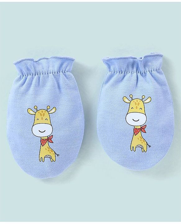Babyhug 100% Cotton Striped Mittens - Pack of 3