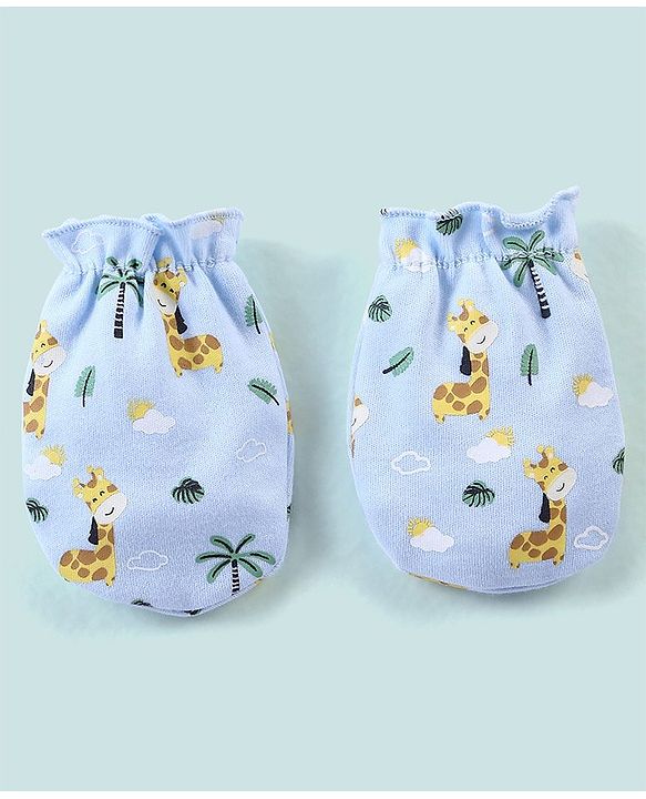 Babyhug 100% Cotton Striped Mittens - Pack of 3