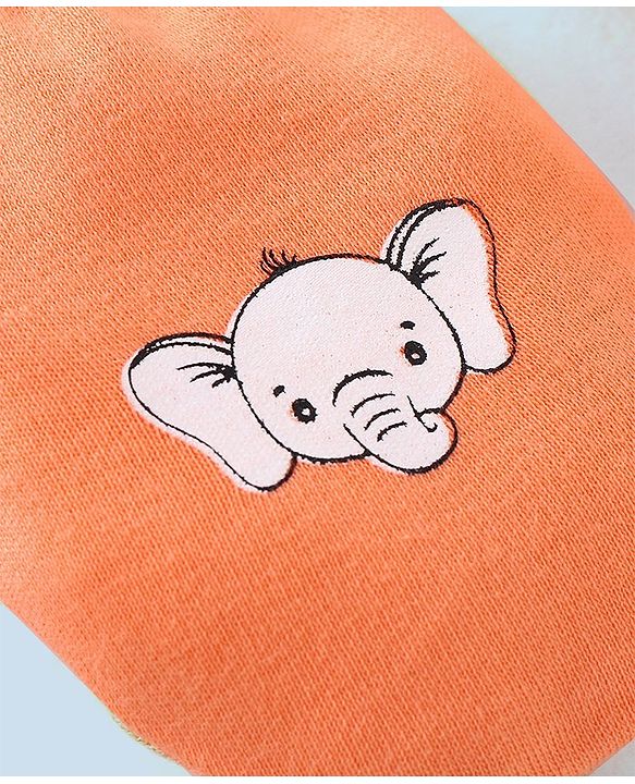 Babyhug 100% Cotton Star Print Mittens Pack of 5 - White Orange & Blue