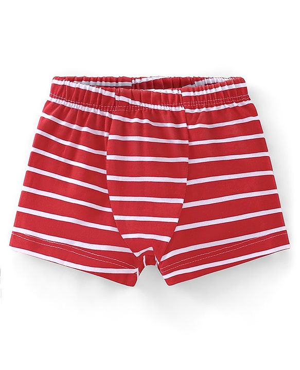 Babyhug 100% Cotton Briefs Stripes & Car Print Pack of 3 - Blue Grey & Maroon