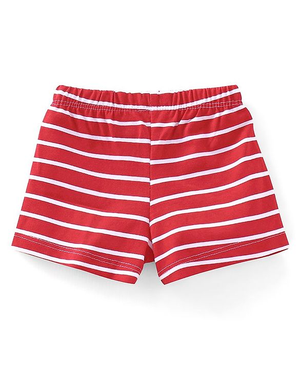 Babyhug 100% Cotton Briefs Stripes & Car Print Pack of 3 - Blue Grey & Maroon
